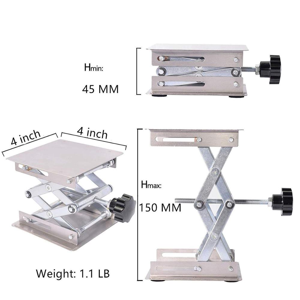 4"x4" 100x100mm Aluminum Router Lift Table Woodworking Engraving Lab Lifting Stand Rack lift platform Woodworking Benches
