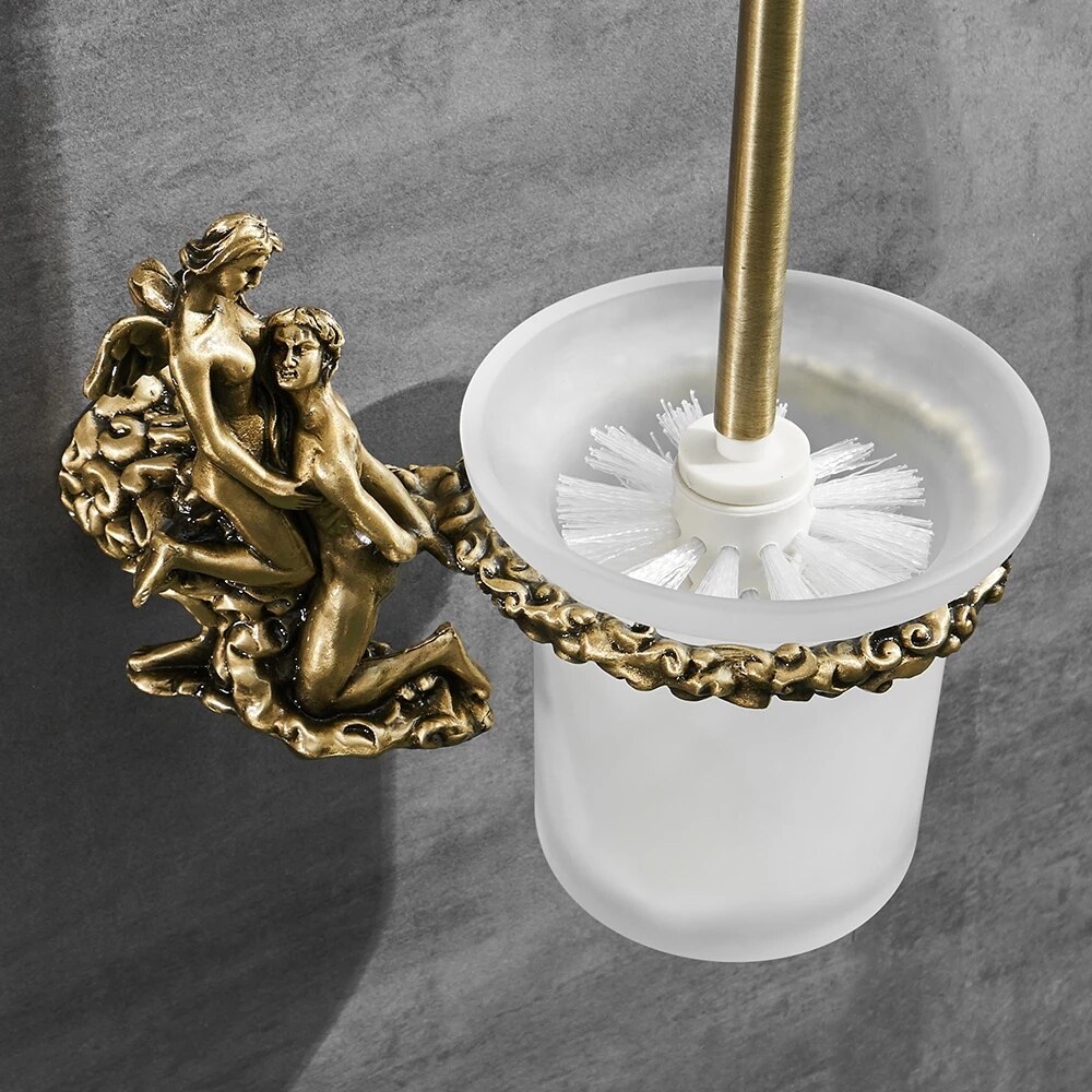 Romantisk serie bronze badeværelse toiletpapirholder vægmonteret håndklædestang toiletbørsteholder badeværelse tilbehør  w6400