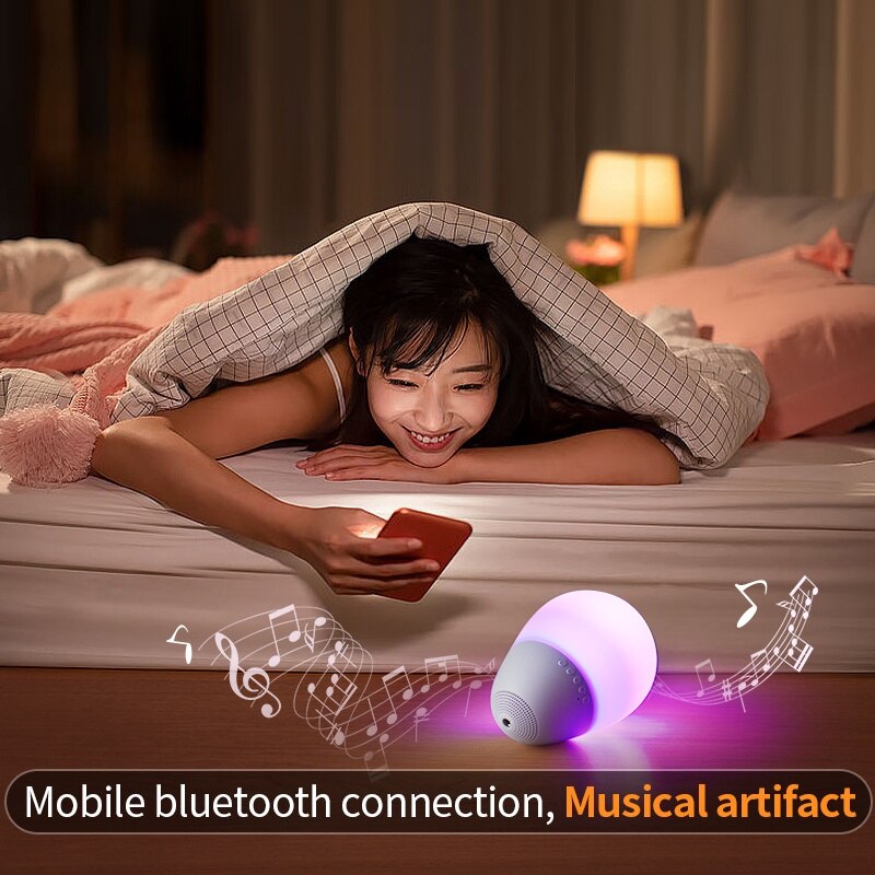 5W Bluetooth Wireless LED Light Bulb RGB Colorful Music Playing Chargable Lamp Entertainment Funny Speaker For Relax And Unzip