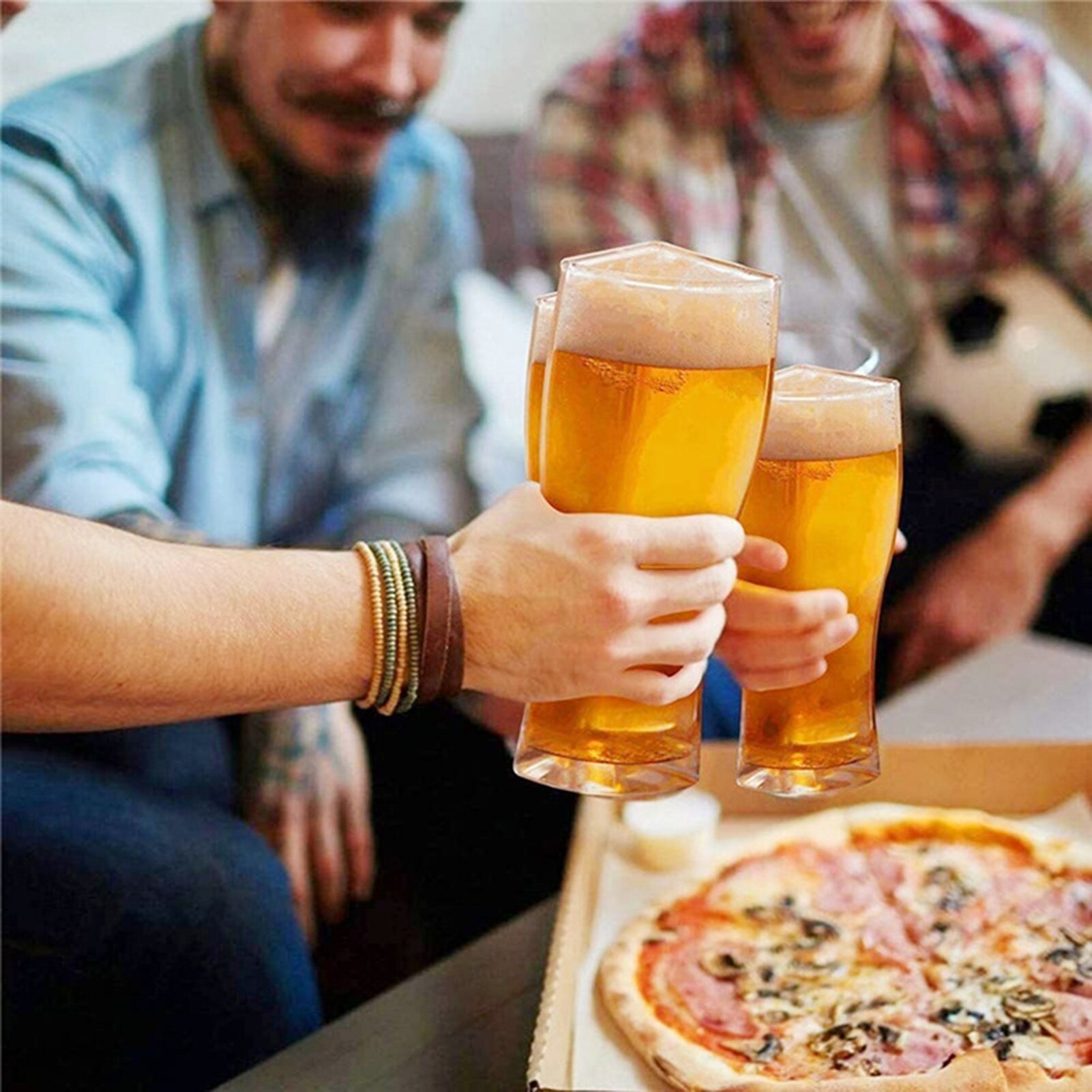 Drinking Vessel 4 In 1 Party Clear Thick Acrylic Cup Durable Beer Cup Sturdy For Home Bar Party