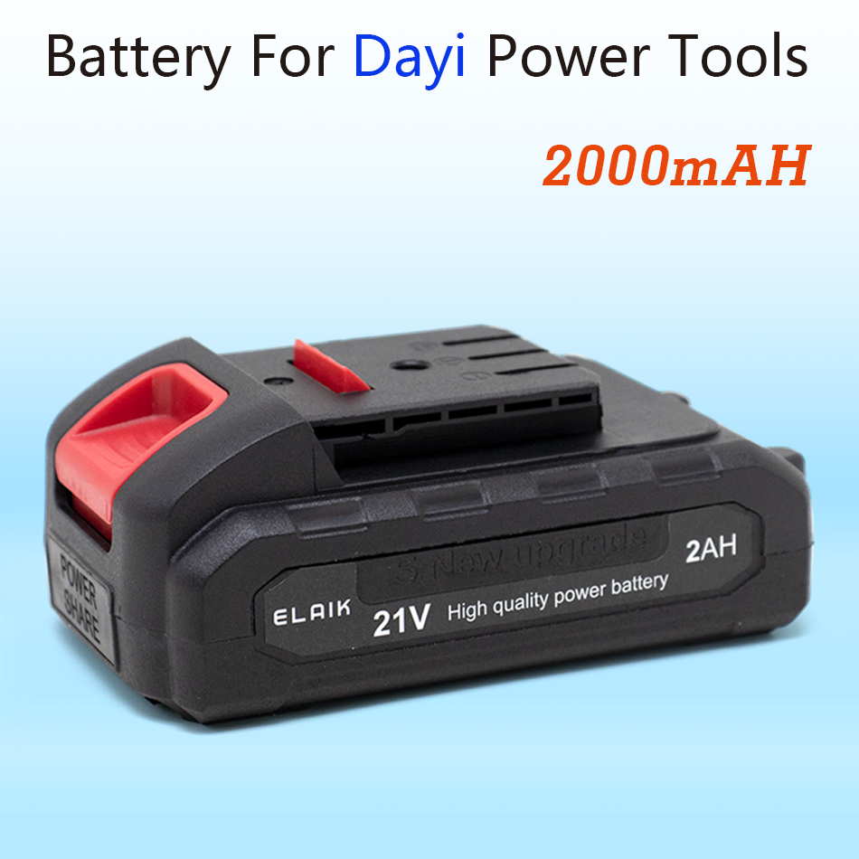 21V 6AH 4AH 2AH krachtige duurzame lithiumbatterij, oplader, geschikt voor Dayi 21V Volt Vervang batterij voor schroevendraaier: green