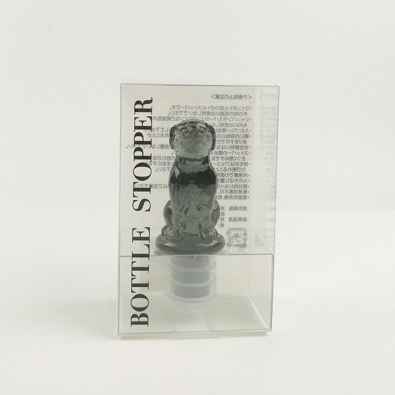 wine stopper Animal Wine Bottle Stopper Champagne Cute silicone wine beer hat Cat Dog Seal Cover Lid bar tool: black dog