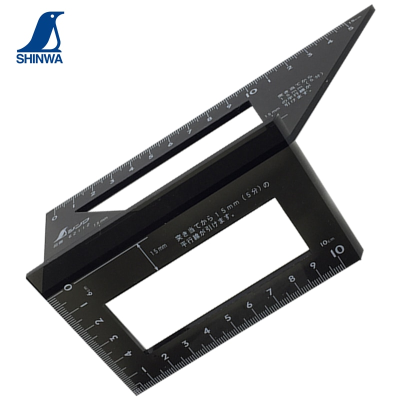 Japan Shinwa 62112 multi purpose angle ruler 45 ° 90 ° cross line ruler woodworking angle ruler