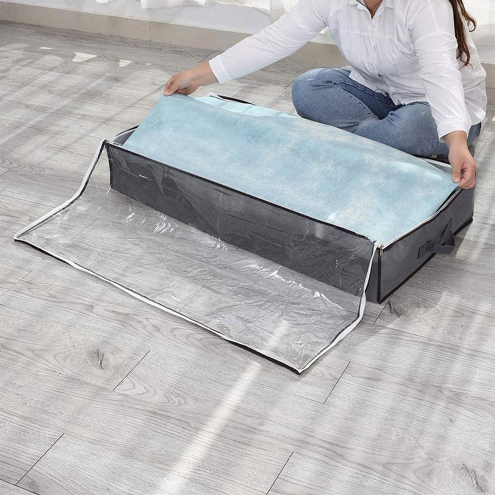 Sac de rangement de lit pliable en tissu Non tissé, organisateur de couverture à forte charge pour la maison, grande capacité 2 pièces