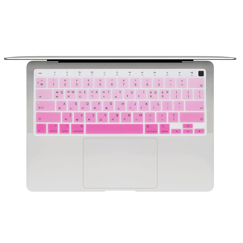 Koreański język silikonowa klawiatura pokrywa skóry pokrywa Protector dla MacBook najnowszy Air 13 A2337 A 2337 dotykowy ID A2179 M1 2020 2021: Srebrny