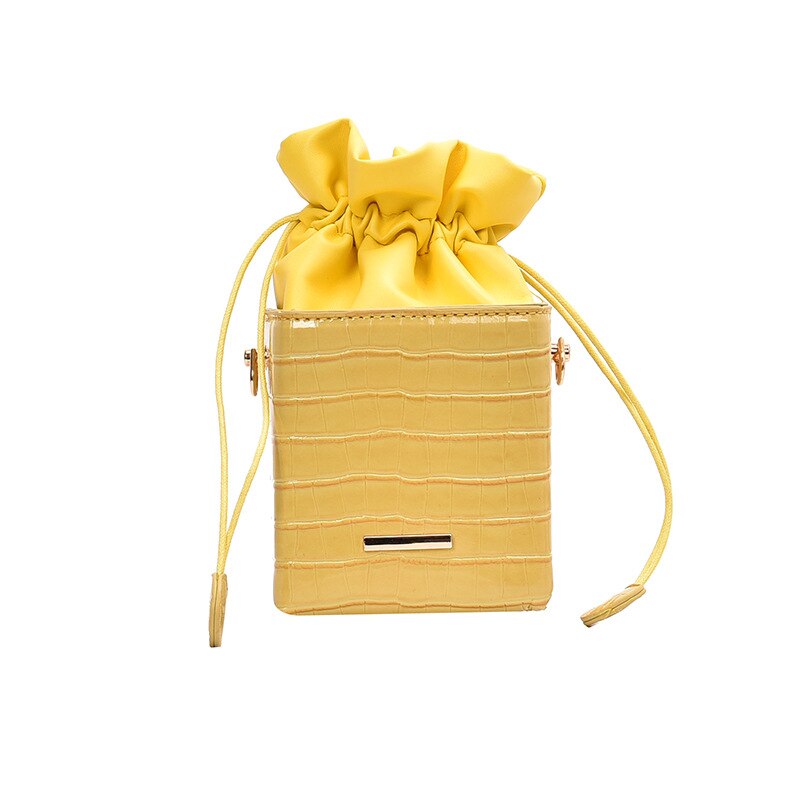 evening clutches and handbags crocodile pattern mini crossbody bag women with chain: YELLOW