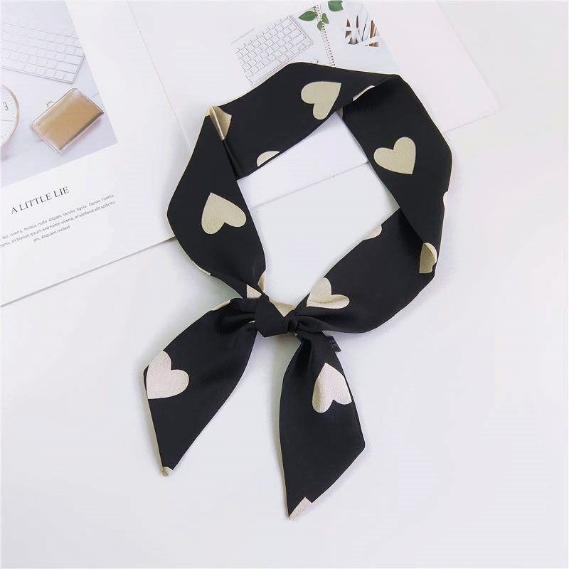 Hart Print Hoofd Scraf Das Sjaal Vrouwen Lange Skinny Chiffon Zak Haar Sjaals Voor Dames foulard Femme: COLOR 2