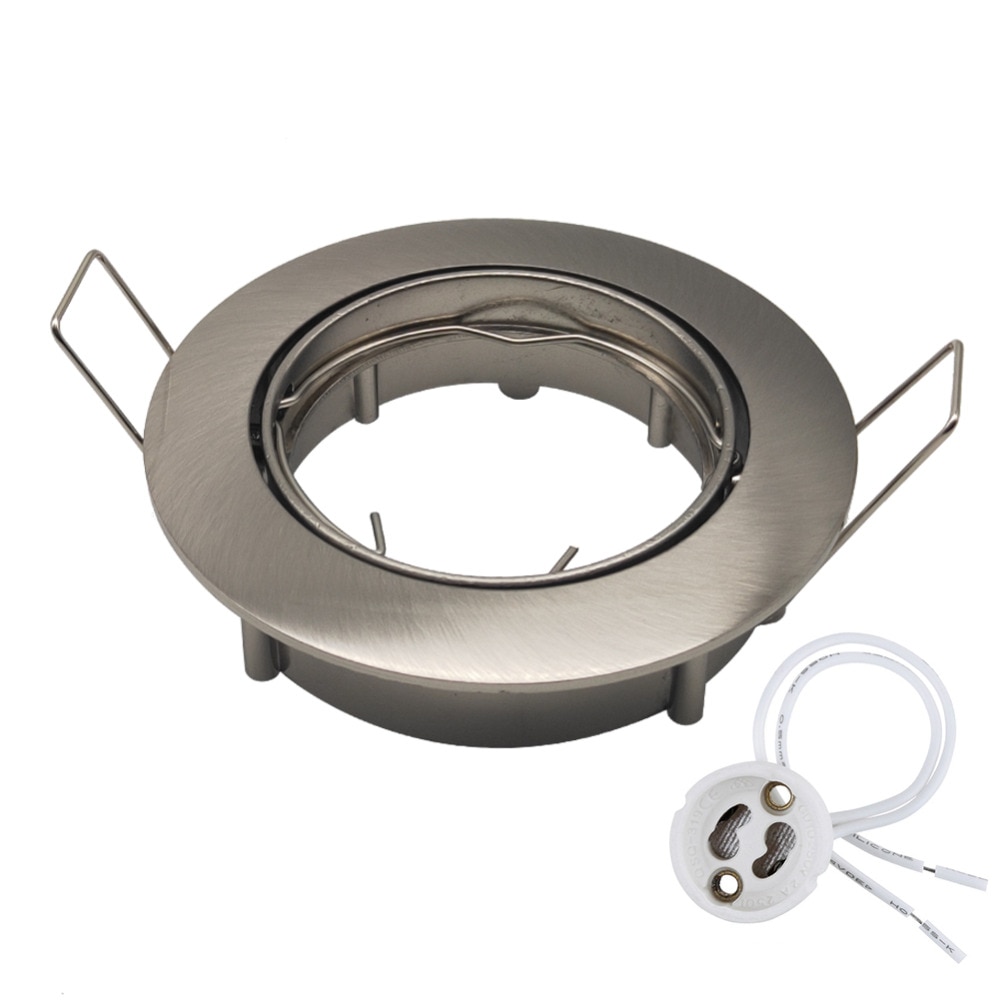 Sand nickel Recessed lamp holder GU10 MR16 socket bulb With diameter 50mm downlight fitting Adjustable angle ceiling fixture