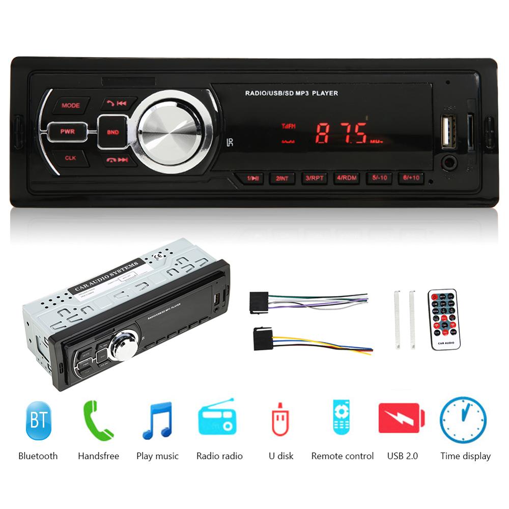VODOOL 1Din Car Radios Stereo Bluetooth Remote Control AUX-Input USB/RCA FM Audio MP3 Player In-Dash Auto Radio: B