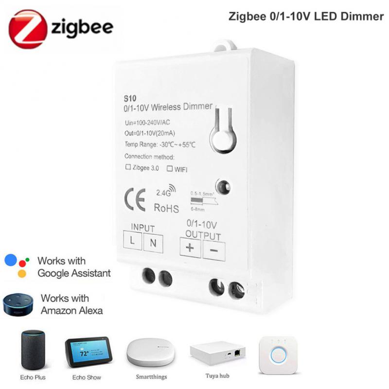 Controlador de atenuación para Smart Home, dispositivo compatible con Alexa, Google Home, Hub necesario, Tuya Zigbee 3,0, 0-10V, 1-10V: Default Title