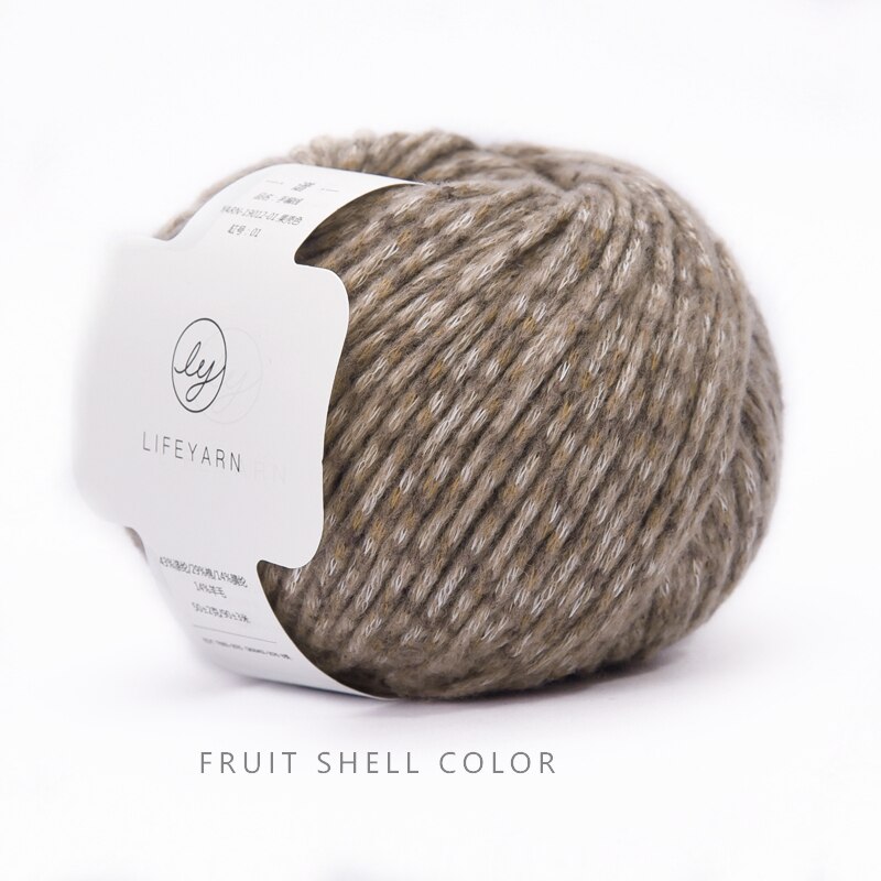 50g/ball medium thick hand woven wool yarn color dot pattern thick thread group handmade scarf thread: FRUIT SHELL COLOR