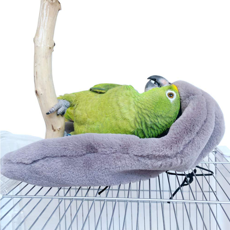 Winter Warm Vogel Sjaal Nest Hoek Papegaai Deken Huisdier Kleine Dier Opknoping Tent Kooi Decoratie Voor Parkiet Loros Accesorios: Grey / L
