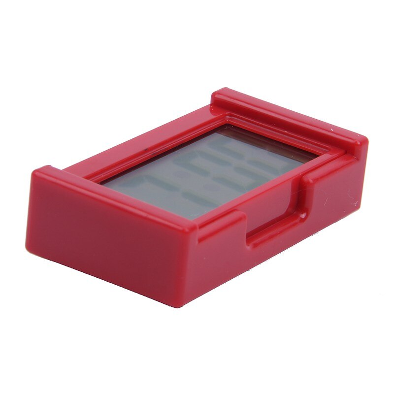 Automotive Digital Car LCD Clock Self-Adhesive Stick On Time Portable, Red