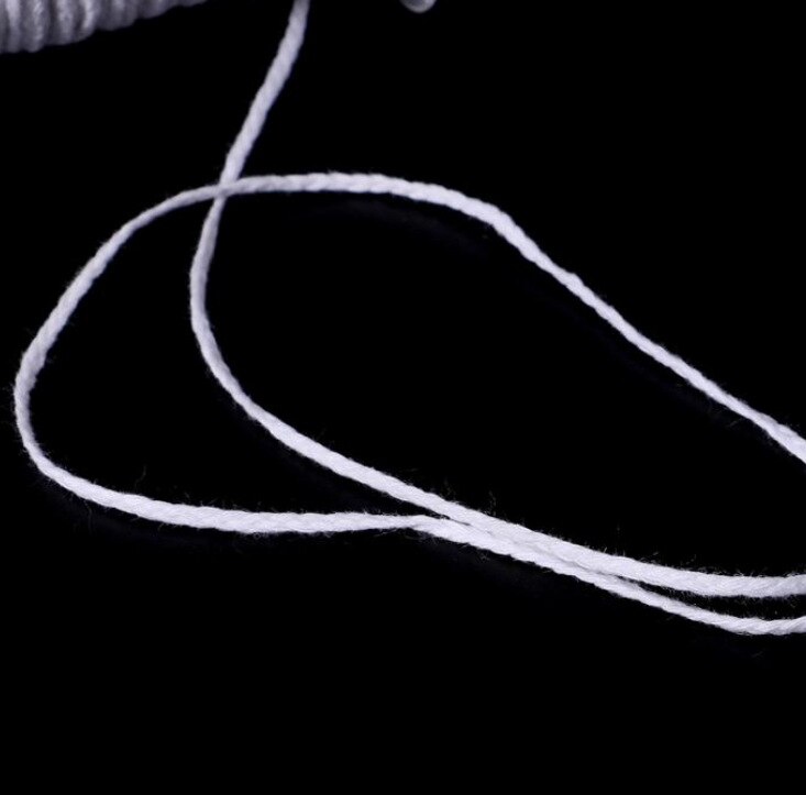 1 Rouleau De Mèche De Bougie Blanche En Coton Tissé De 61 Mètres