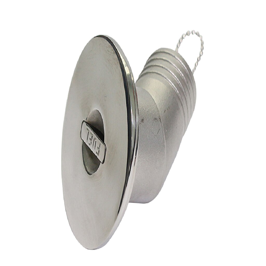 Heavy Duty Angled Neck Boat Deck Fuel Filler with Keyless Cap for Yacht Caravan RV, 316 Stainless Steel (1-1/2 Inch/38mm)