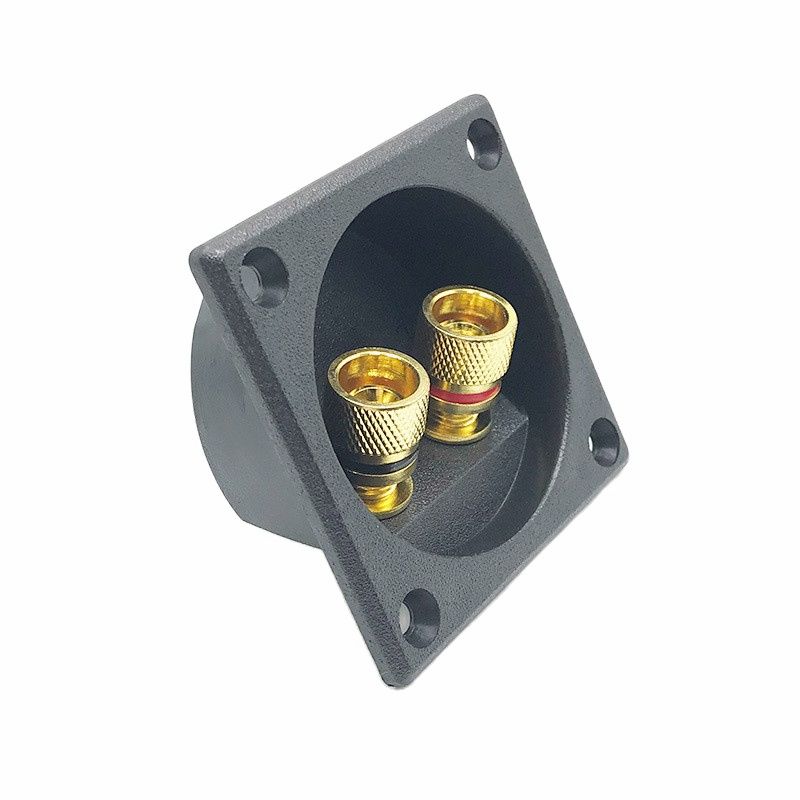 Terminal de caja de altavoz de 2 vías HIFI estéreo para coche, Conector de copa de resorte cuadrado redondo, poste de encuadernación, Subwoofer, enchufe y conector, 1 ud.