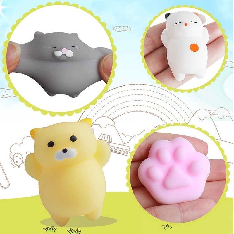 Soft Cute Mini Animal Antistress Ball Squeeze Toys Squishi Mochi Rising Stress Relief Squishy Toy Sticky Eliminate Pets Fun