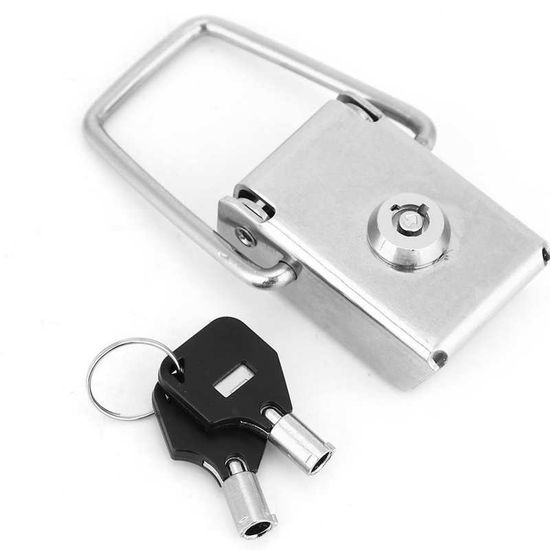 Stainless Steel Hasp Safety Lock Box Case Toggle Latch Catch Buckle Clasp with 2 Keys Hasp