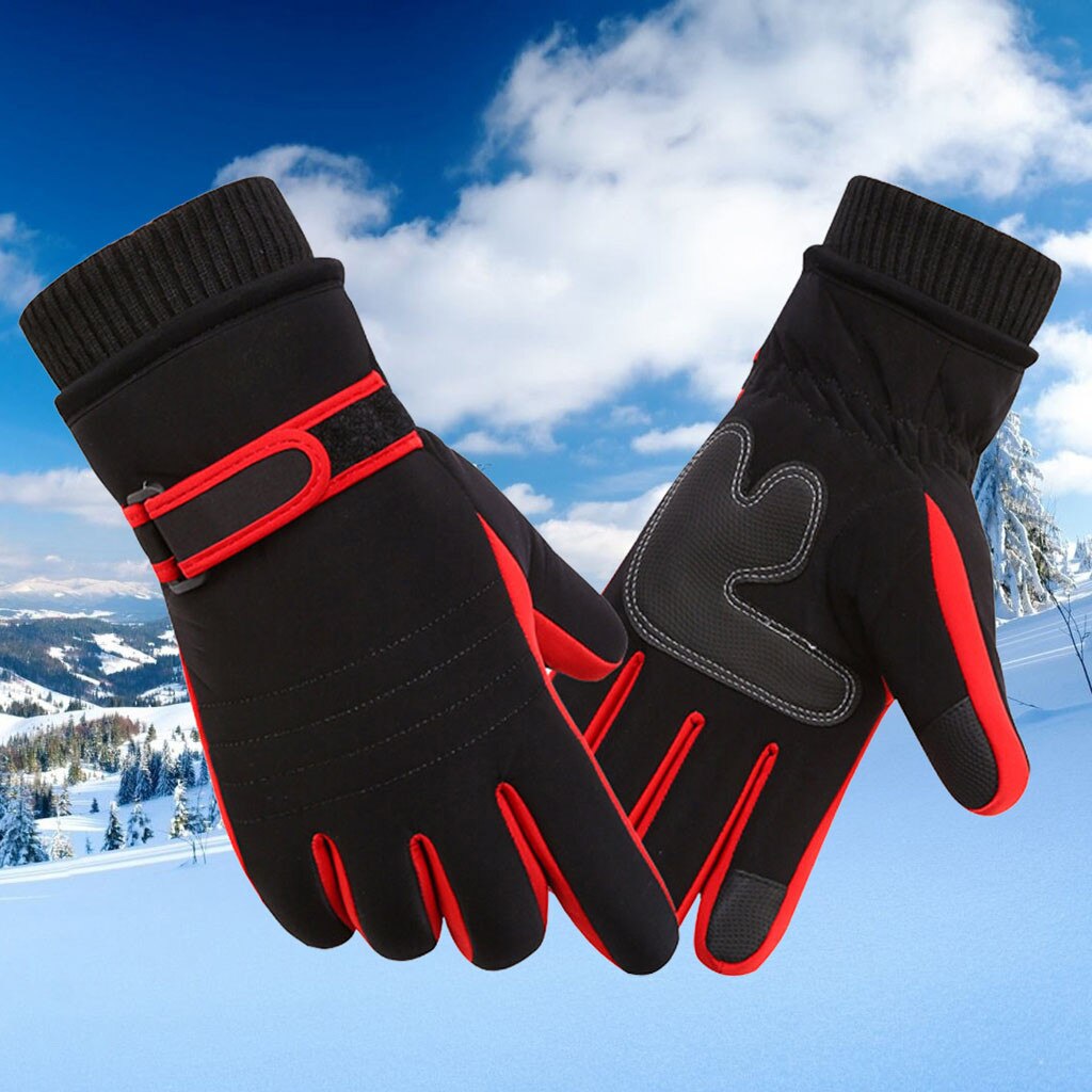 Men‘s Five-finger Polyester Gloves Keep Warm Driving Mittens Winter Warm Ski Snow Snowboard Gloves Men handschoenen guantes