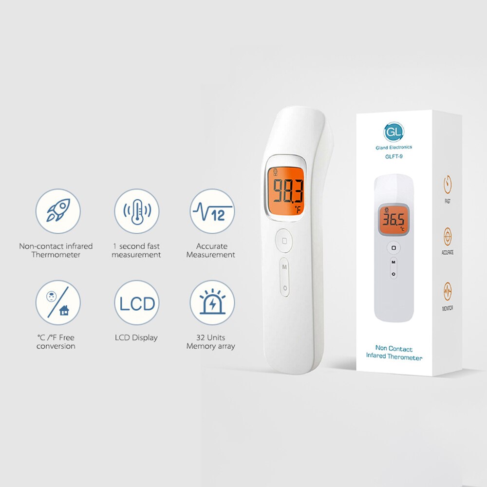 Voorhoofd Infrarood Thermometer Infrarojo Digitale Thermometer W/Lcd Backlight Contactloze Temperatuurmeting Meter Temperat: MD974