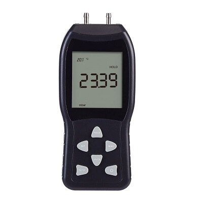 High precision LCD digital pressure gauge differential pressure gauge barometer differential pressure tester: Black