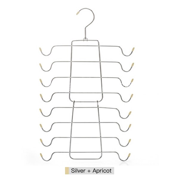 Opvouwbare hangtas meerlaagse hangers voor kledingrek metalen ondergoedhangerrek ondergoed bh-hanger opbergruimte: Zilveren abrikoos