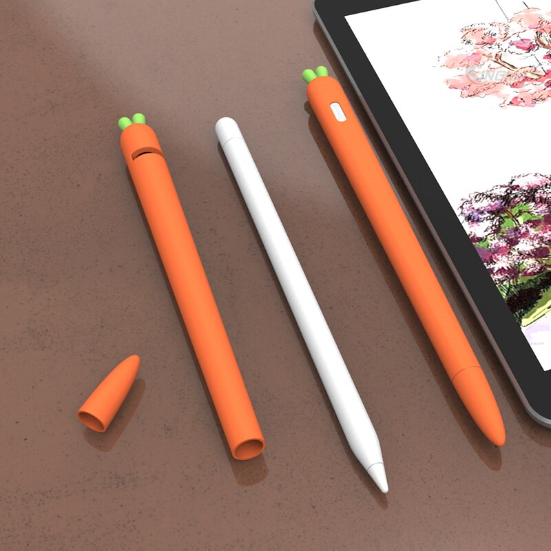 Zachte wortel siliconen voor apple pencil 1 hoesje 2 ipad tablet touch pen stylus beschermhoes hoesje
