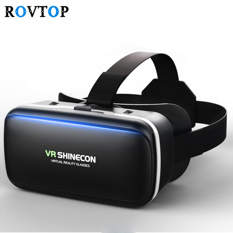 Rovtop 3D Vr Bril Virtual Reality Kartonnen Doos Bril Headset Helm Doos Voor Iphone Android Smartphone Met Controllers