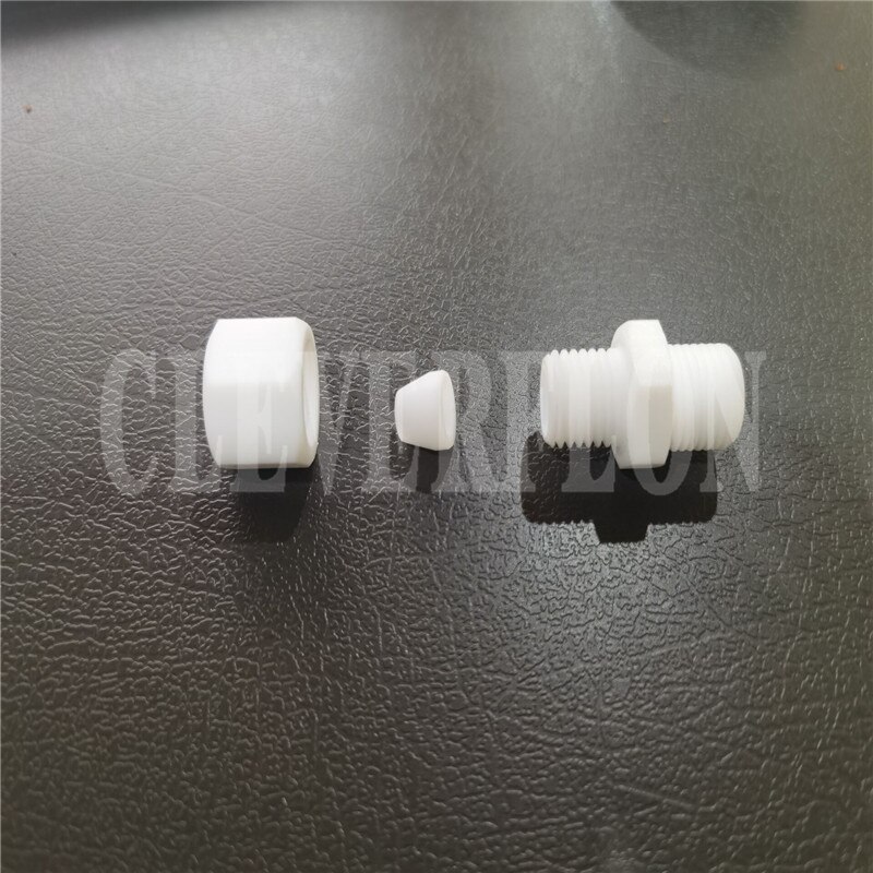 G1/4 End 6Mm Ptfe F4 Enkele Ferrule Buisfitting 3Pcs