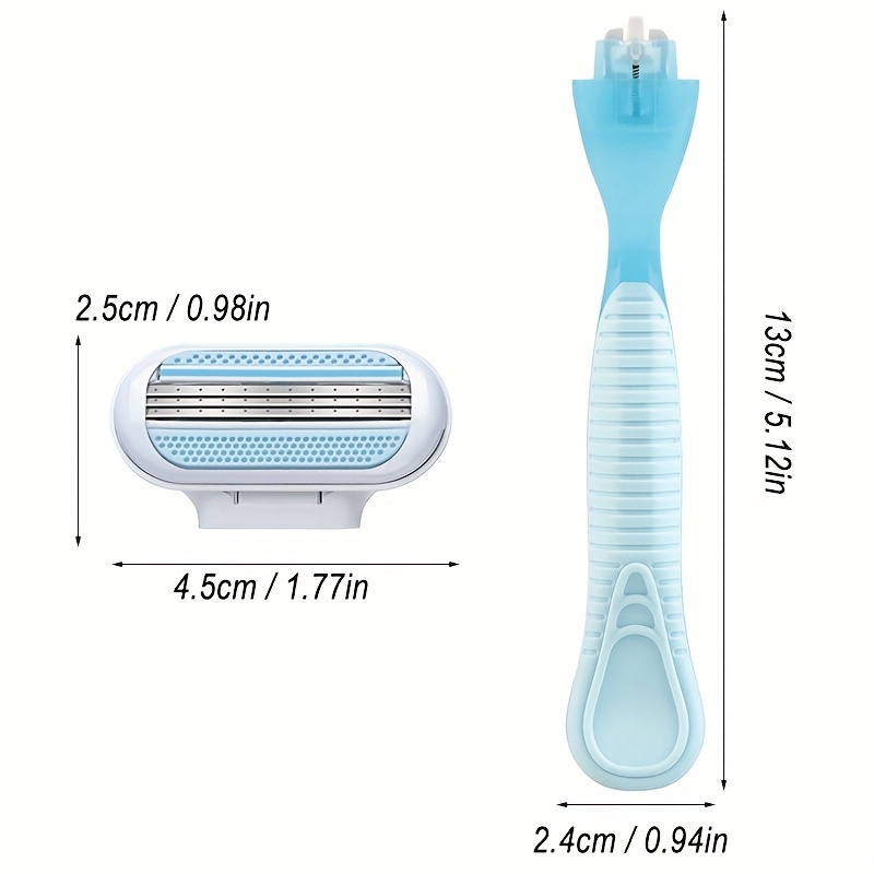 Las mujeres de la hoja de 3 capas cambian manualmente la cabeza para afeitarse. Cuchillo de afeitar Afeitadora para recoger axilas, artefacto de depilación de parte privada.