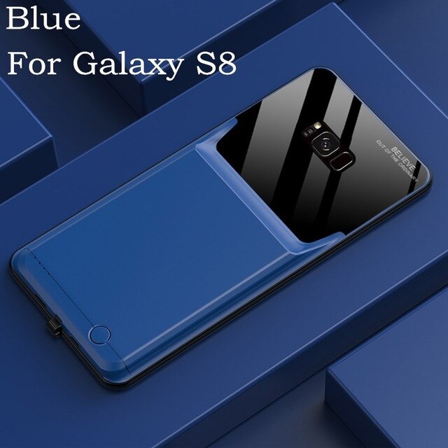 Power Bank Charging Back Cover For Galaxy S8 Plus S9 Plus Battery Case Shockproof Battery Charger Case For Samsung Galaxy S8 S9: Blue For Galaxy S8
