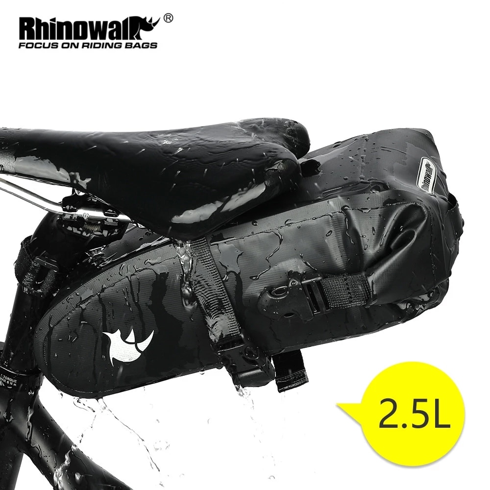 Rhinowalk Fahrrad Sattel Tasche 1,5 L 2,5 L Voll Wasserdicht Radfahren Sitz Tasche MTB Straße Reparatur Werkzeuge Tasche Fahrrad Schwanz Pack Zubehör