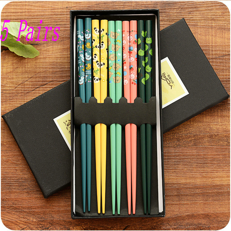 5 pairs Bambus Chinesischen Stäbchen Mehrweg Geschirr Dinning Essen Japanischen Essstäbchen für Sushi Lebensmittel Sticks: Type 2