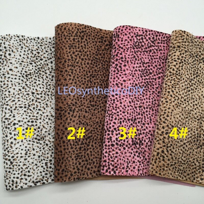 1PC 21X29CM Dots Printed Faux Fur Fabric For Making Bows LEOsyntheticoDIY GM3255B