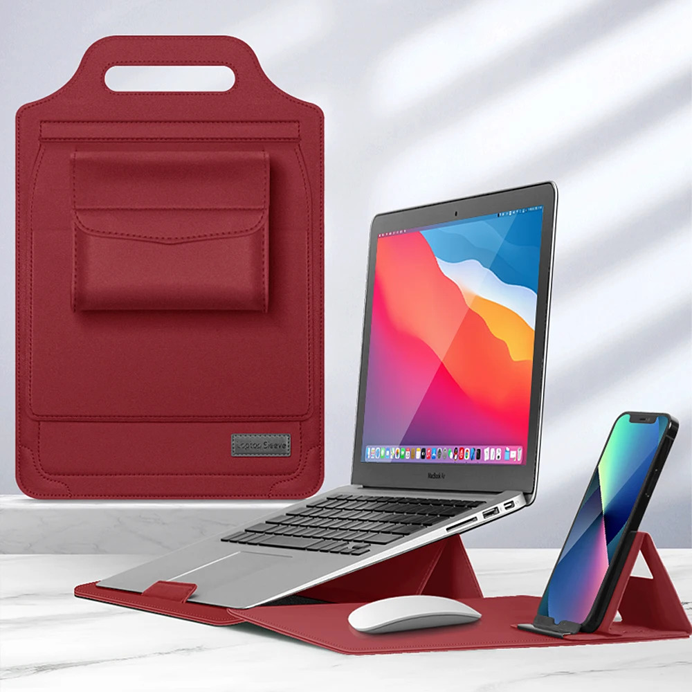 Laptop Sleeve Bag 5 in 1 Laptop Stand Case with Cable Mouse Pad Pouch for MacBook Huawei Matebook 11 12 13.3 13 14 15 Cover: Thirteen / Other