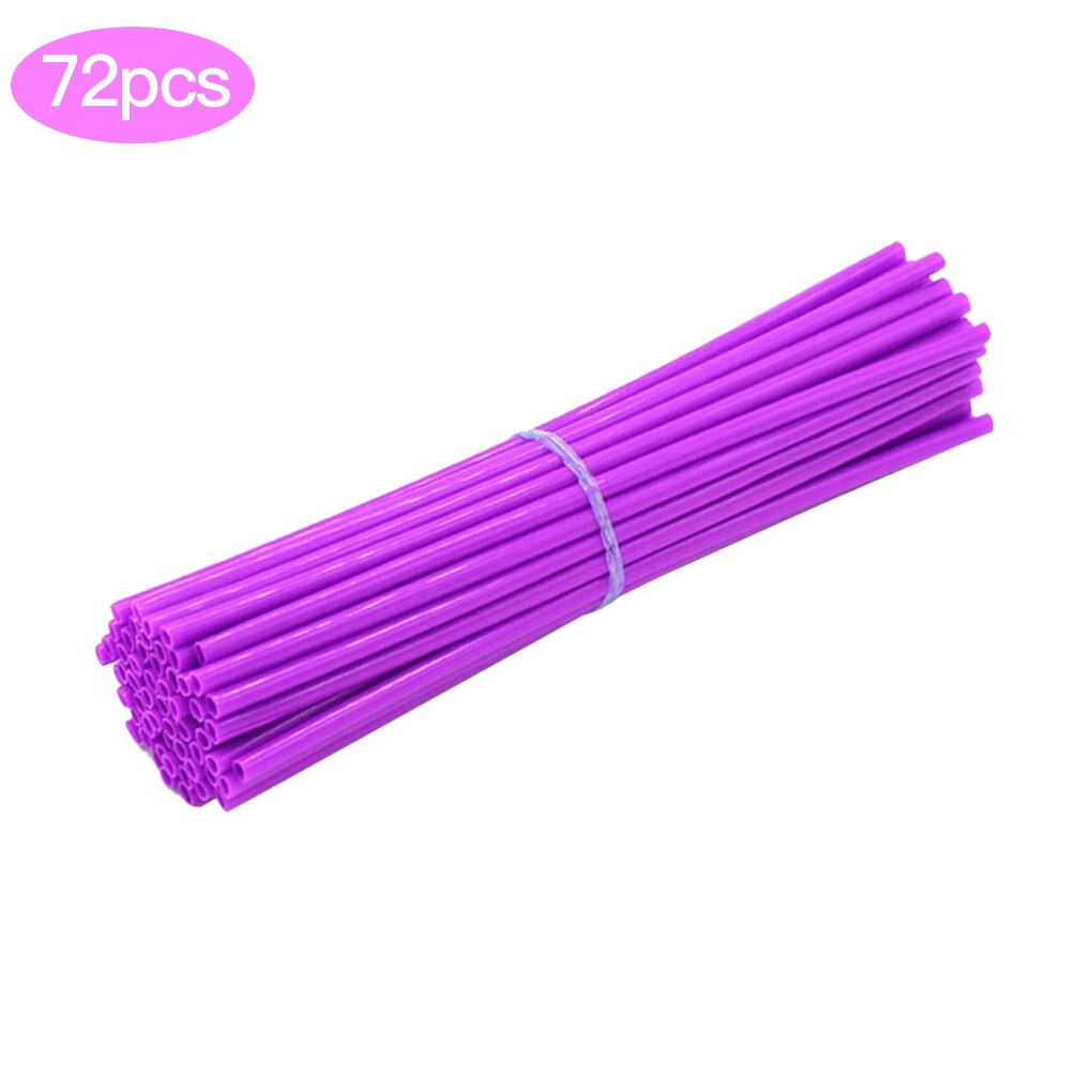 Protector de rueda de motocicleta, 72 piezas, cubiertas de piel para tubo de Motocross, accesorios geniales, 9 colores, 24CM/17CM: 24CM Purple 72pcs