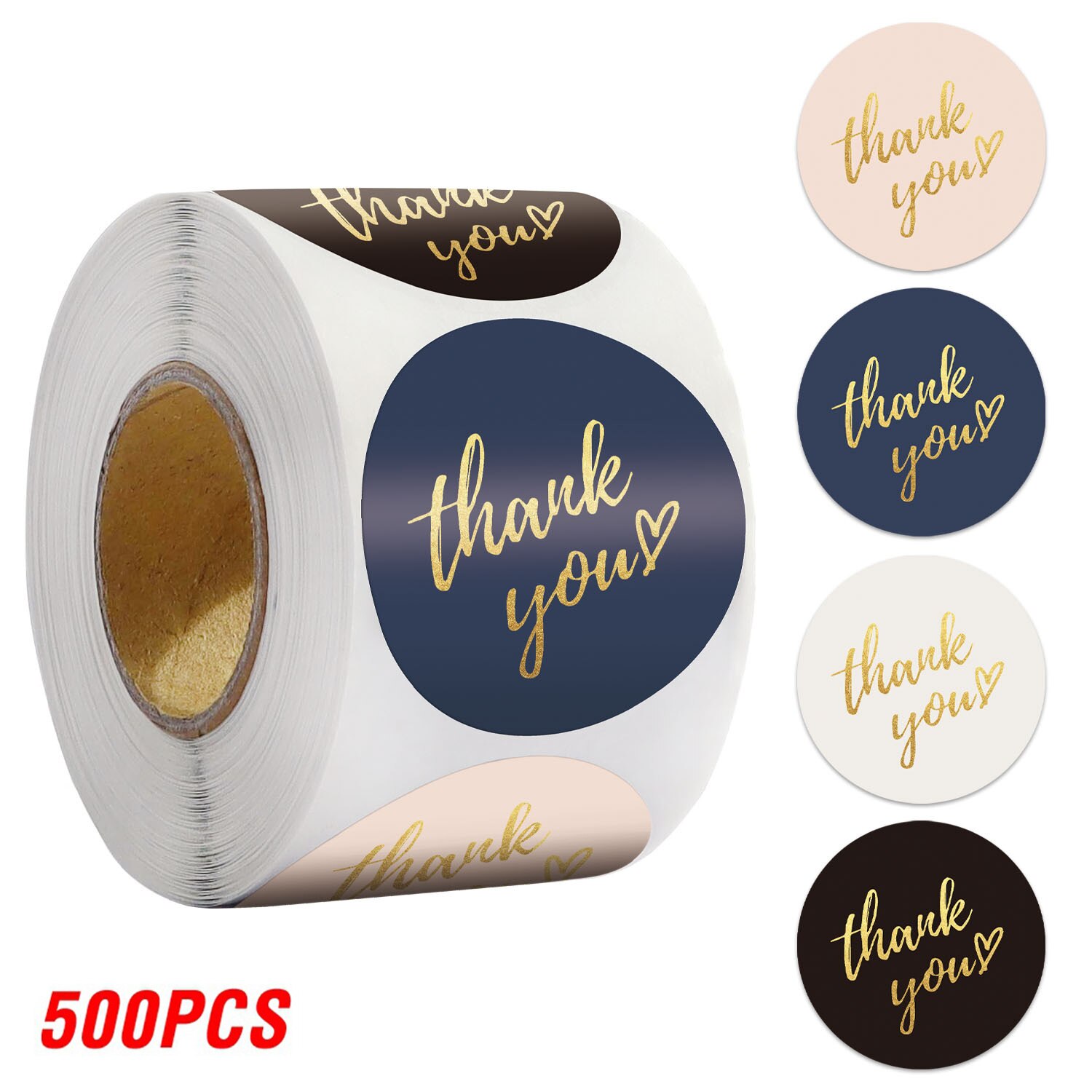 100-500 Uds. Pegatinas 'Gracias' de lámina de oro rosa para pequeñas empresas, sello de , etiquetas de , decoración de sobres: Borgoña