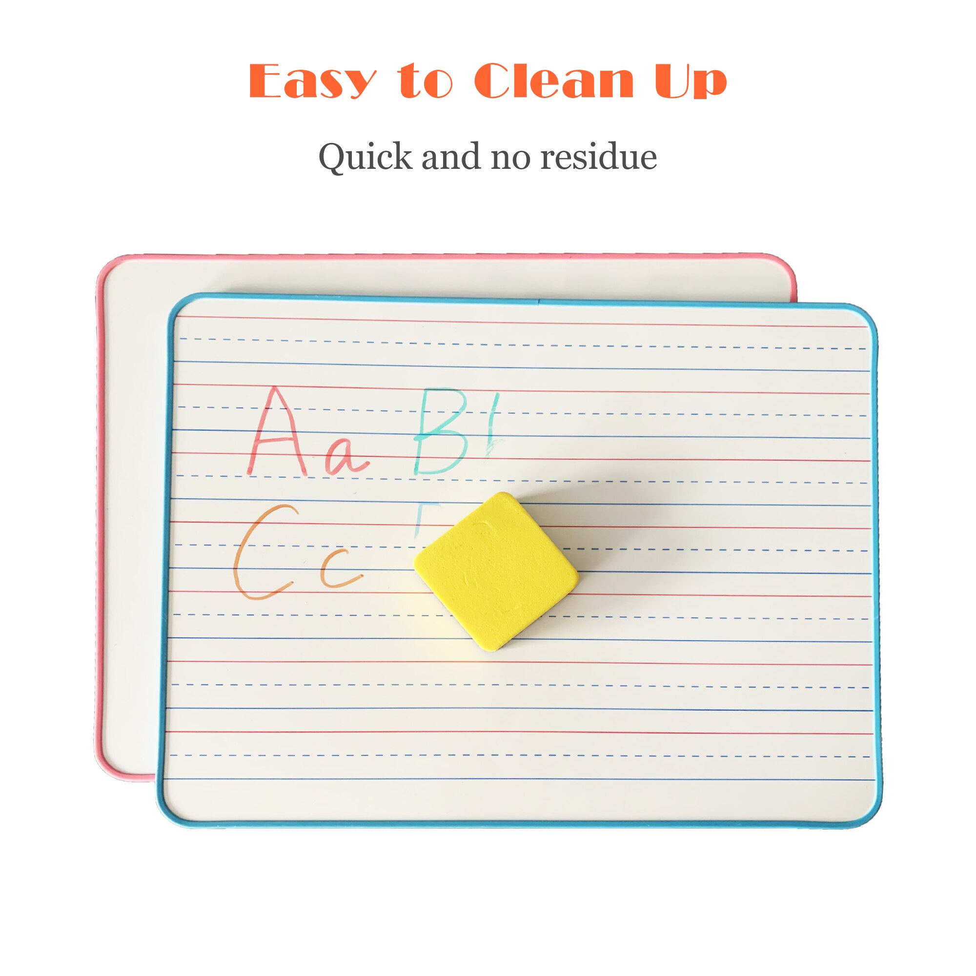 Small Lined White Board Whiteboard Set 2pc Double Sided Dry Erase Ruled Lap Boards