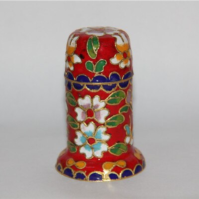 Kinesisk cloisonne tandpetare låda dekorativa ornament handgjorda foster koppar filigran emalj tandpetare fodral hantverk: Röd