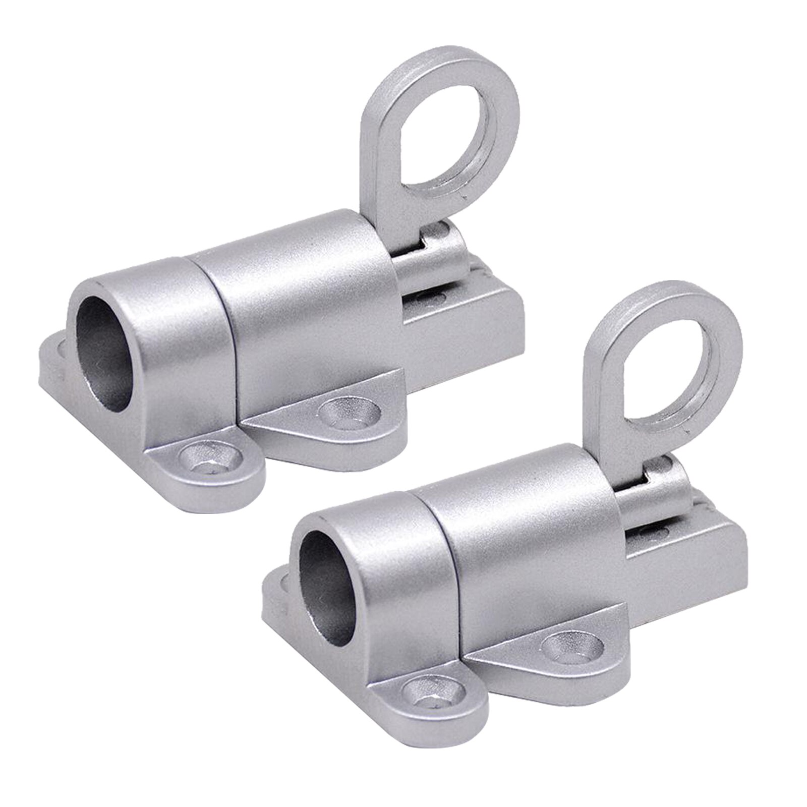 2pcs Metal Door Latch Lock Attic Door Window Gate Security Pull Ring Spring: Silver