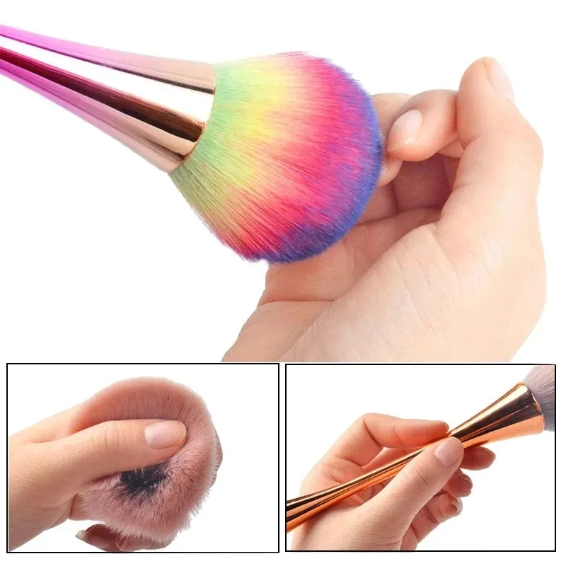 Kosmetikbørste løs pudderbørste overdimensioneret highlighterbørste blush-børste blødt hår makeup fikserende pudderkvast skønhedsværktøjer