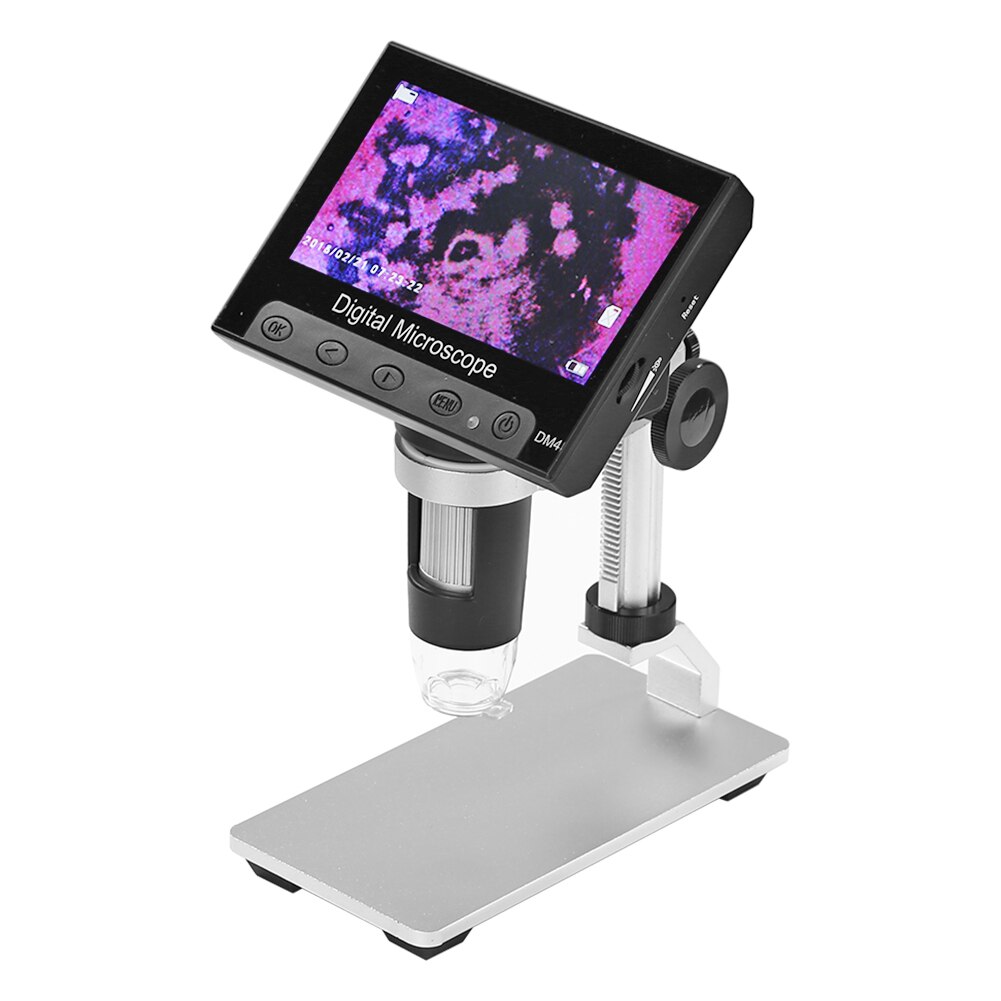 Microscopio Digital con 8 luces LCD, 4,3x1080 pulgadas, HD P, Lupa Electrónica para soldar de escritorio, compatible con 10 idiomas: DM4 USB HD 4.3 inch
