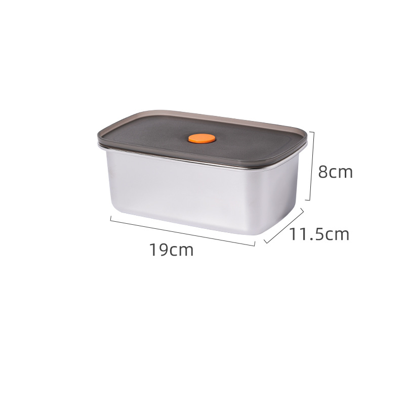 304 Stainless Steel 250/450/600/1000MLLunch Bento Box Fruits Vegetable Fresh-Keeping Box Grains Sealed Food Storage Container: 1000ML