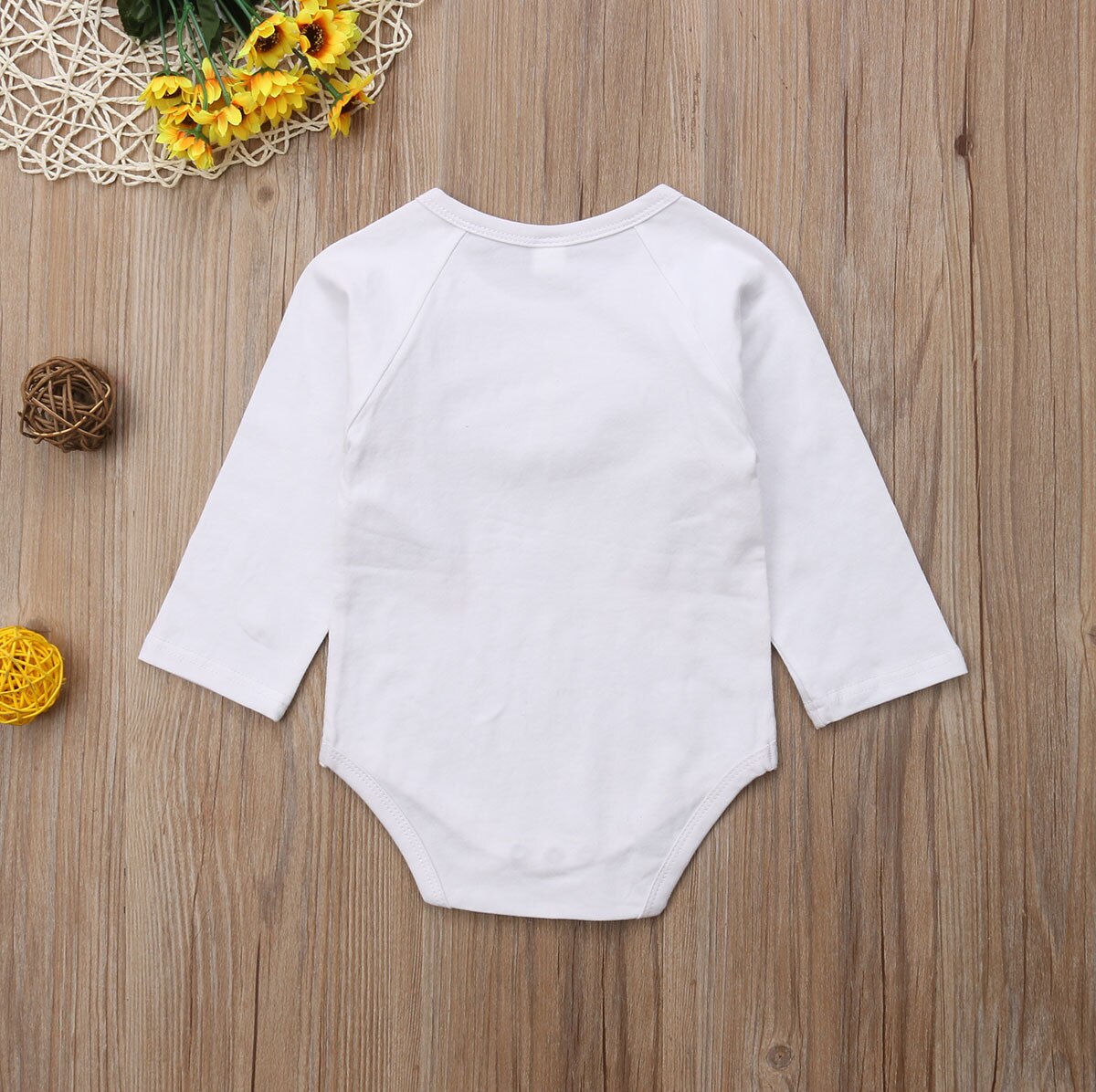 Brand Newborn Infant Baby Girl Boy Bodysuit Long Sleeve Cartoon 3D Ears White Cotton Jumpsuits Outfit Autumn 0-24M