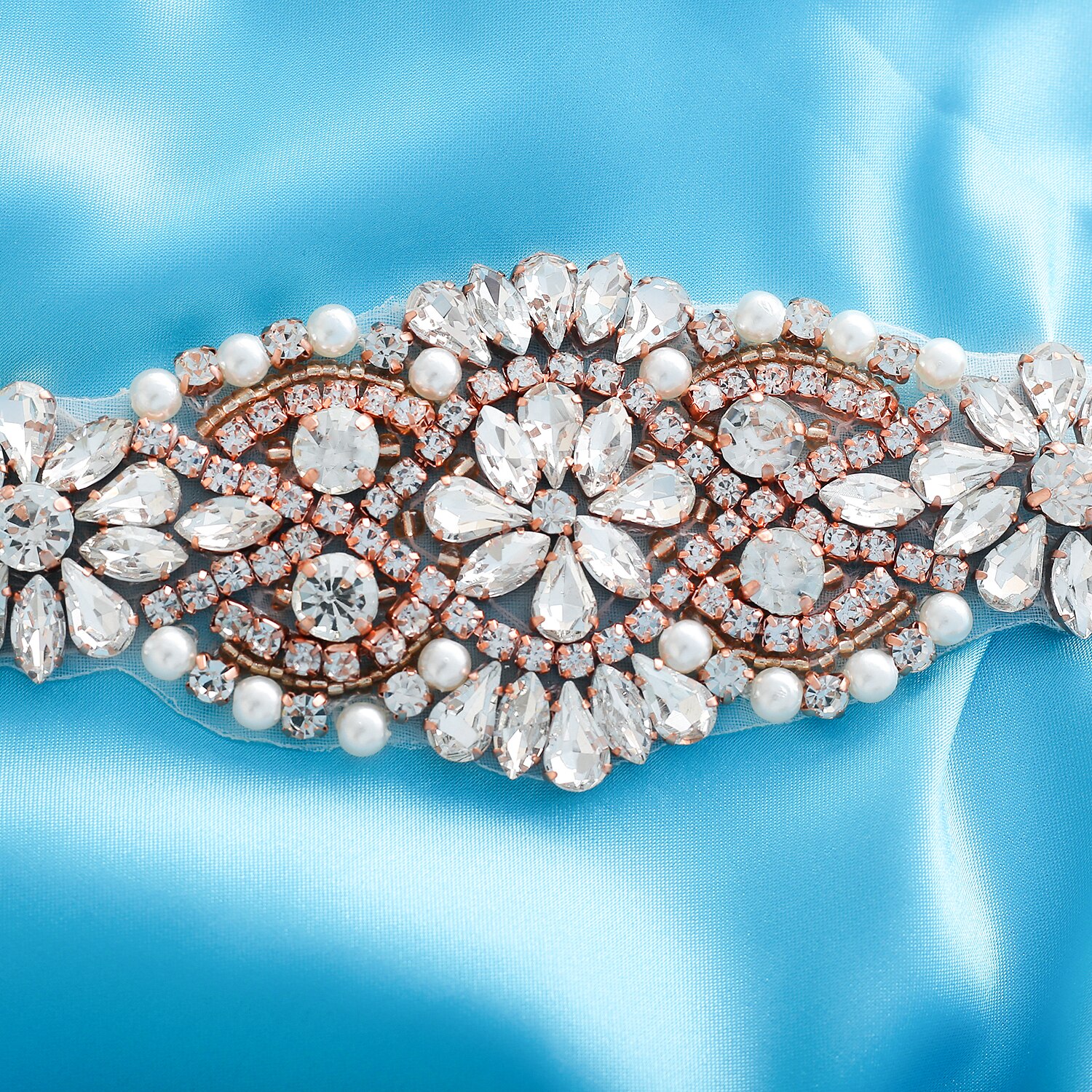 Apliques de pedrería para vestidos de novia cinturón con cristales F105