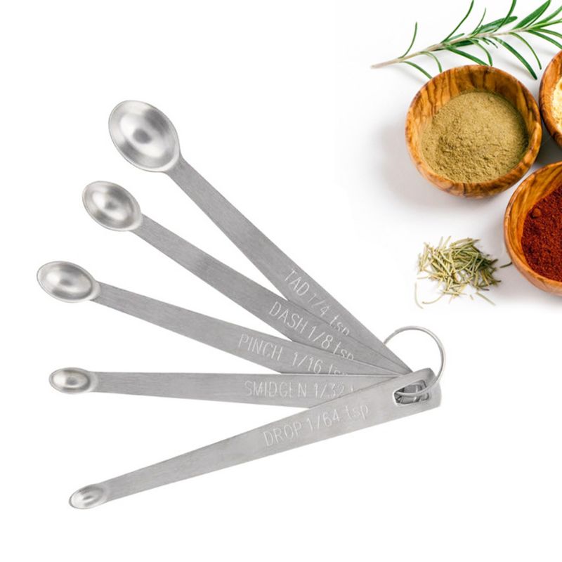 5pcs/set Stainless Steel Mini Measuring Spoon Durable Home Sauce Cutlery Accessories Kitchen Baking Tool