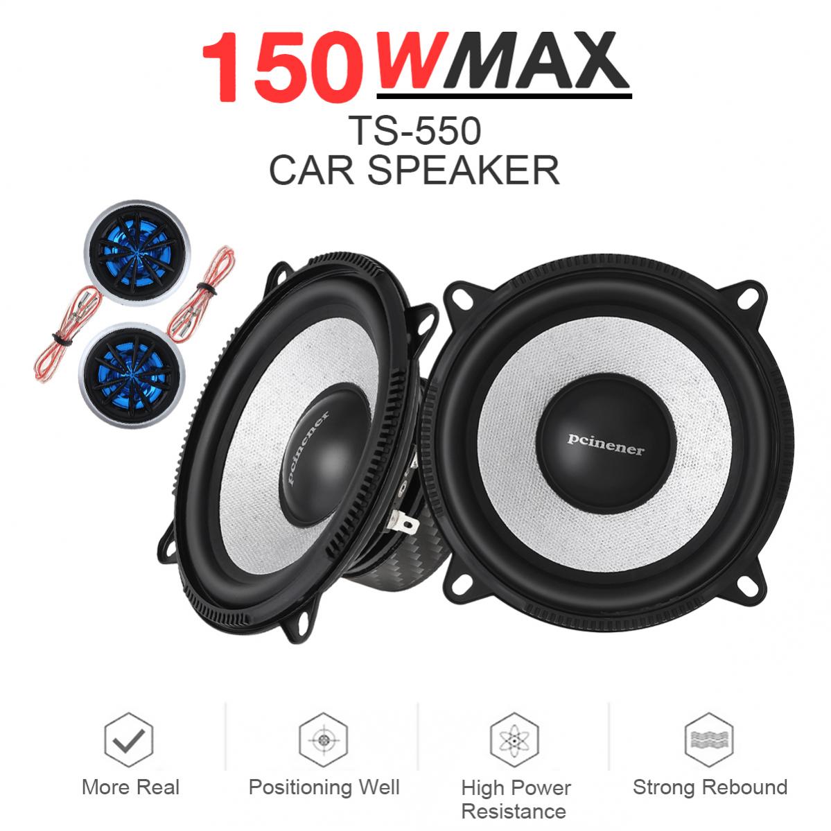 2 Stuks 4/5 Inch Auto Component Luidsprekersysteem 13 Cm 150W Voertuig Deur Auto Audio Stereo luidsprekers Set HiFi Met Tweeter Crossover