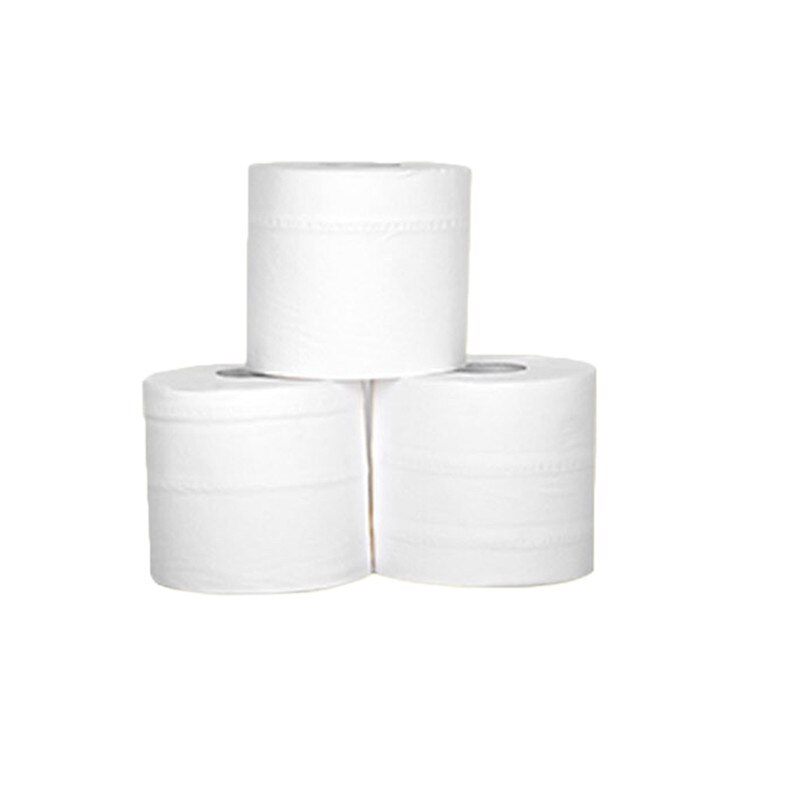 Rollo de papel higiénico de 4 capas para el hogar, rollo de 4 capas de pulpa de madera primaria, 10 rollos por lote
