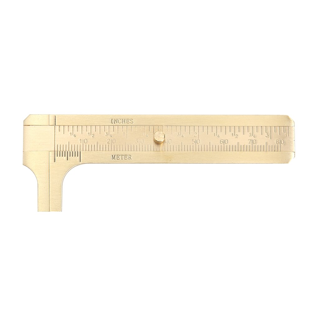 Brass Vernier Caliper mini Double Scale Sliding Gauge Pocket Portable Ruler Student Education Supplies Ruler Measuring Tool: 080mm