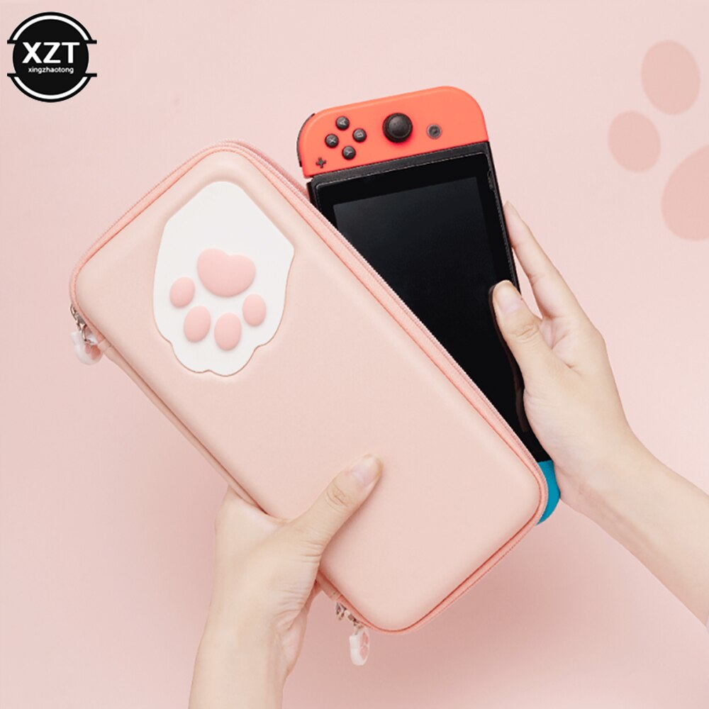 Leuke Kat Klauw Opbergtas Voor Nintendo Schakelaar Water-Proof Beschermhoes Reizen Draagtas Voor Nintendo Switch Game accessoires